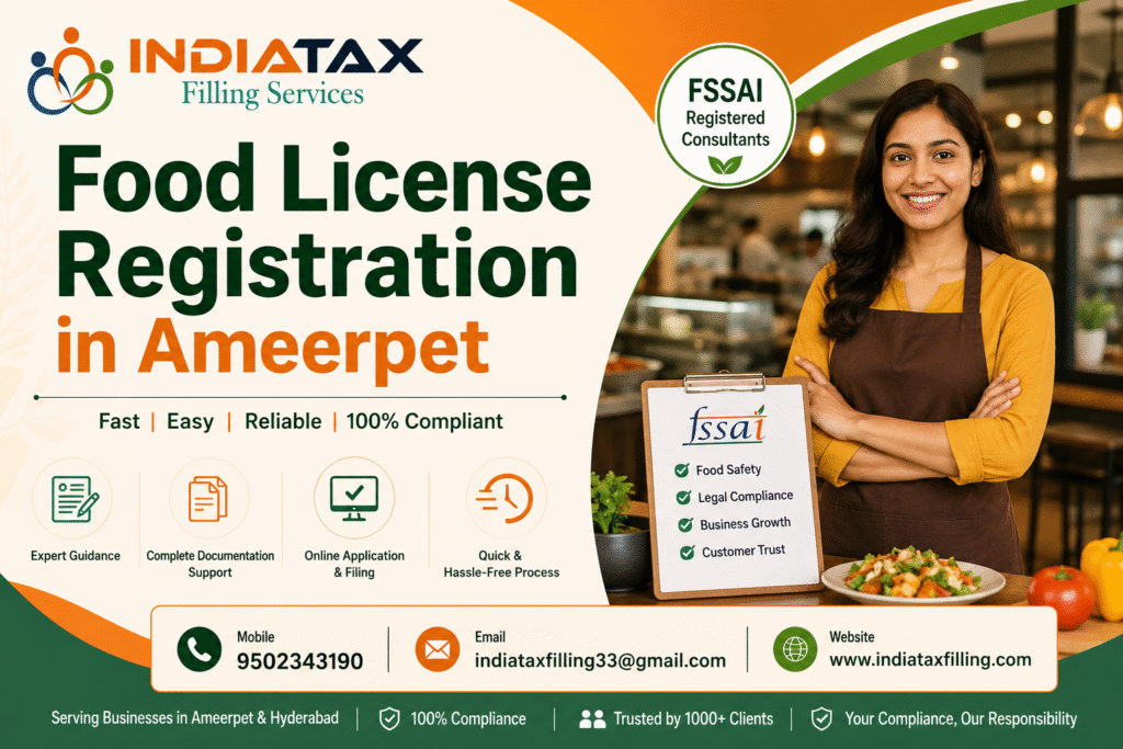 Food License Registration in Ameerpet