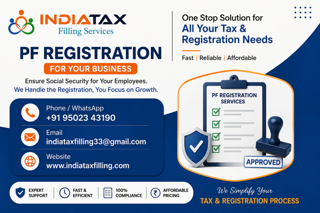 PF Registration Services in India | India Tax Filling Services