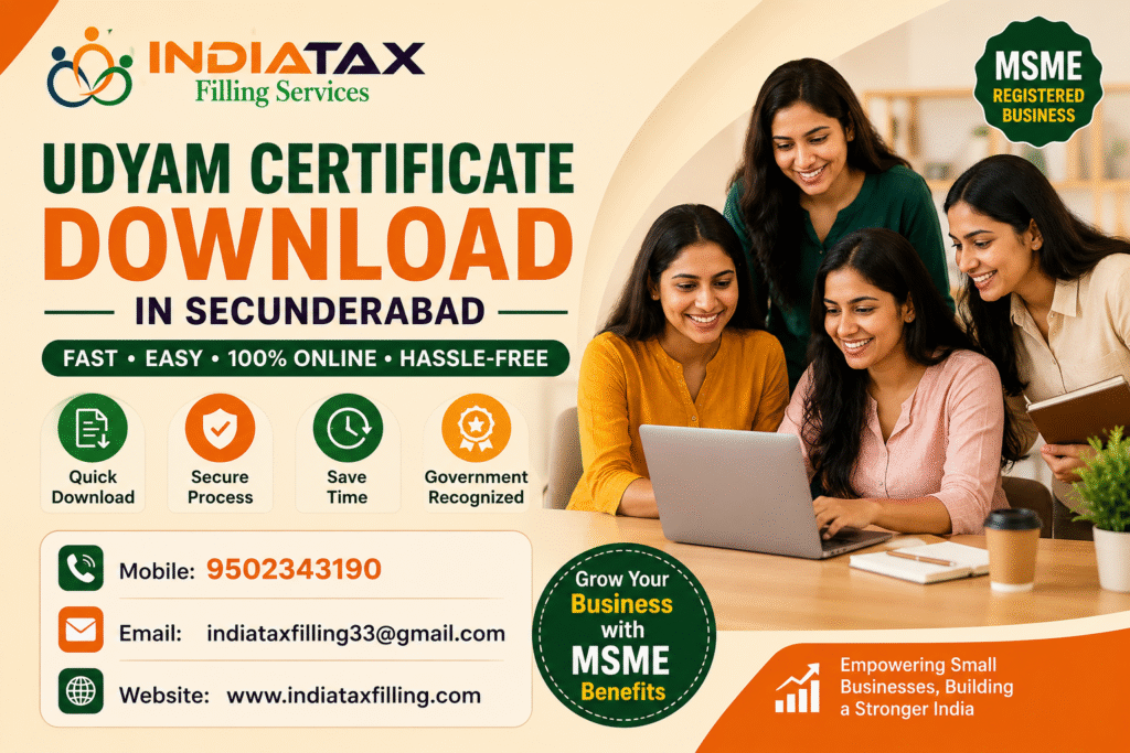 Udyam Certificate Download in Secunderabad Consultant